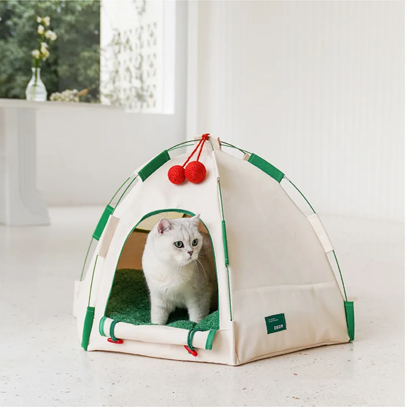 Imagem -03 - Outdoor Engrossado Canvas Pet Tent Kennel para Cat Respirável Mesh House Cena Versátil Suprimentos de Viagem do Cão Evitar a Luz