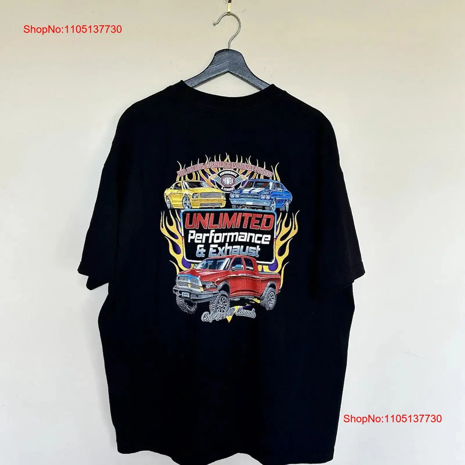 Vintage Y2K 00s Unlimited Performance Exhaust Car Racing Calgary T Shirt 2XL vintage Washed fashion Stylish Soft