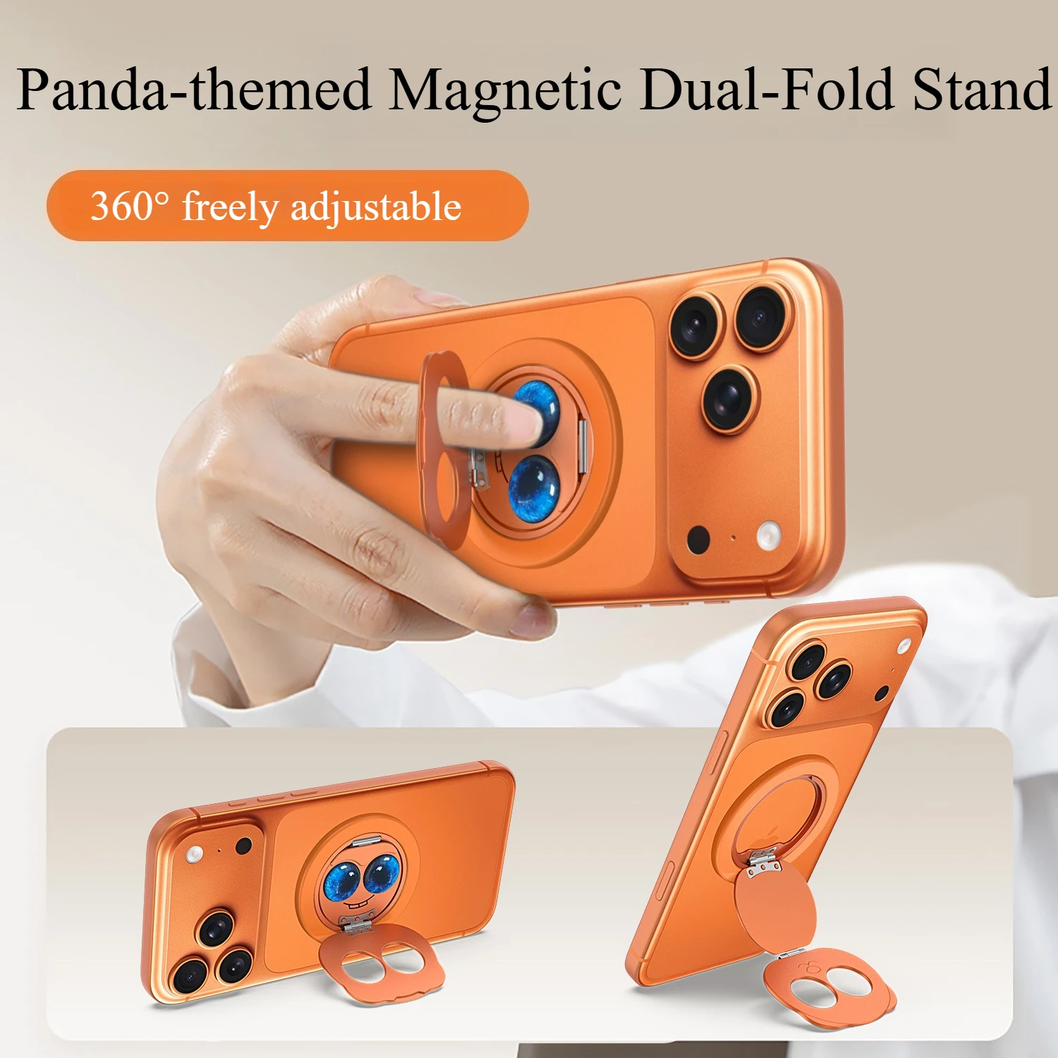 

Магнитная двойная вращающаяся подставка с пандой, регулируемый кольцевой зажим для ленивого человека, портативный держатель для телефона