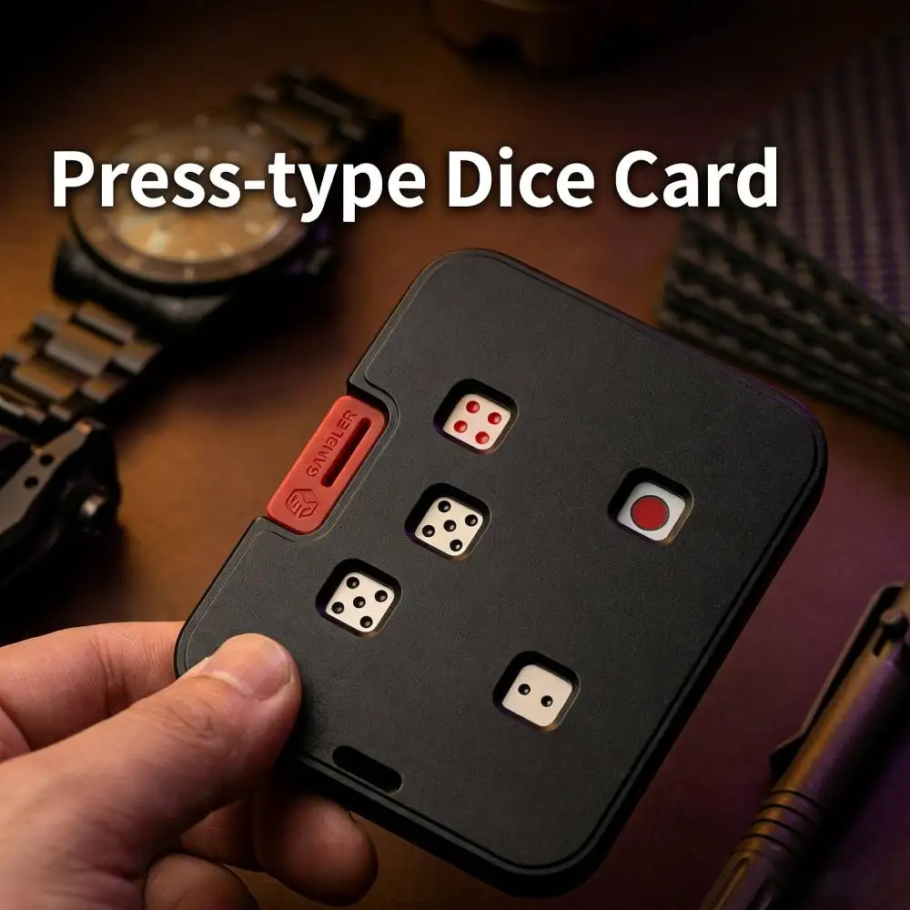 

Portable Press Card Dice EDC Toy for tabletop Board game Metal dice card Game EDC Office Desk Relieve Stress Toy Gift DND Player