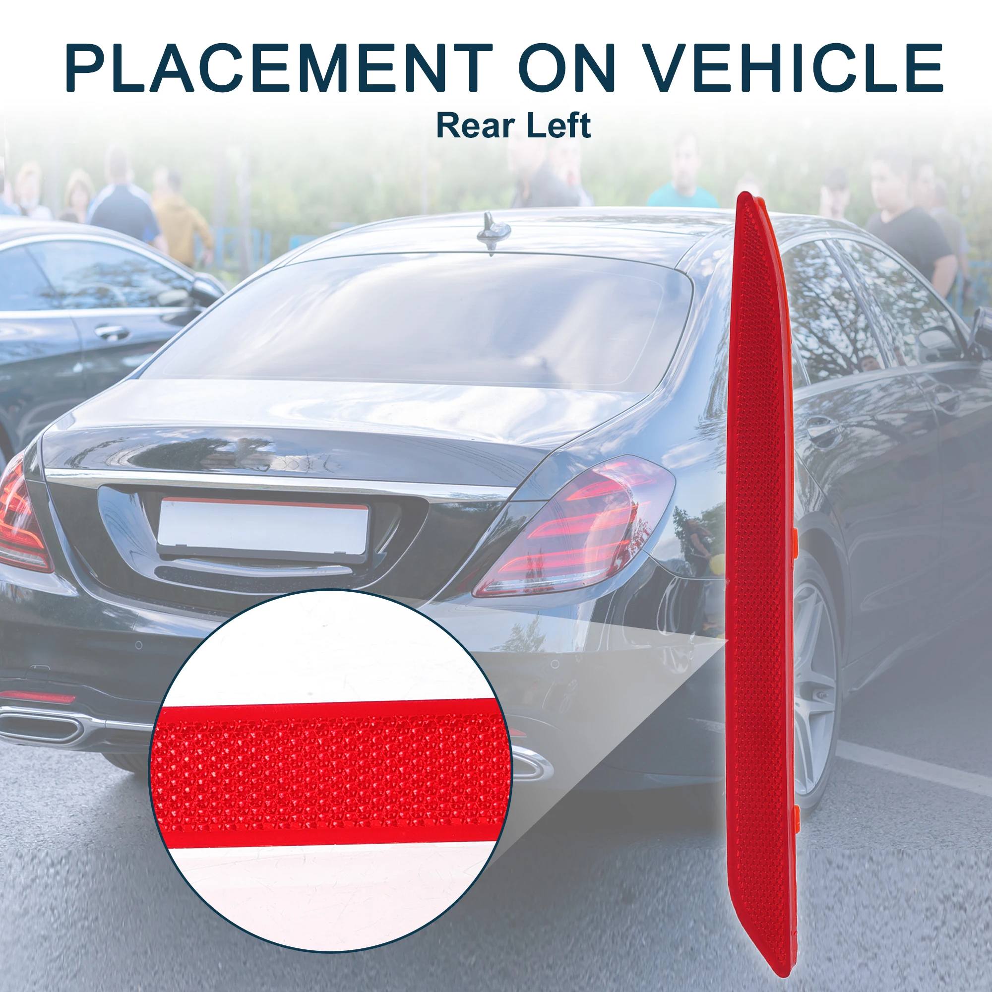 UXCELL Rear Right Bumper Reflector No.33505-SWA-J01 for Honda CR-V 2010-2011 Red