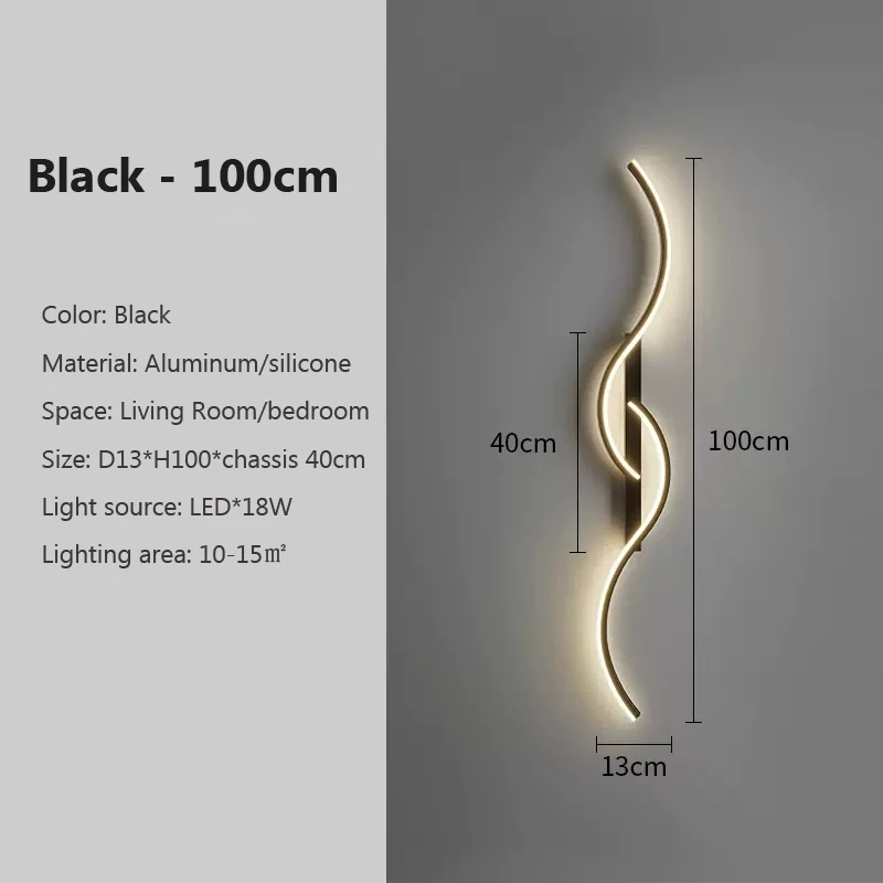 Moderne LED-wandlamp Minimalistisch led-licht Slaapkamer Nachtkastje Lange strip Wandkandelaars Woonkamer Bank Thuis Binnenverlichting