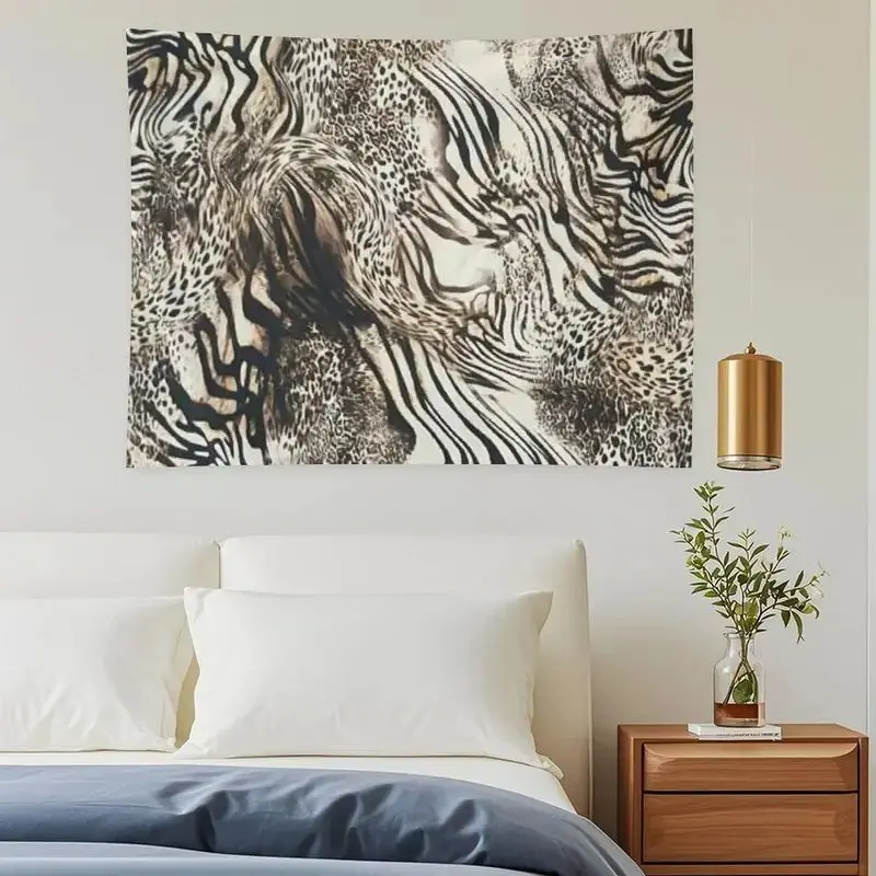 VIKAMA Zebra Leopard Animal Print Mix Wall Tapestry Hanging Decor Bedroom Living Room Dorm Aesthetic Safari Soft Durable Cozy