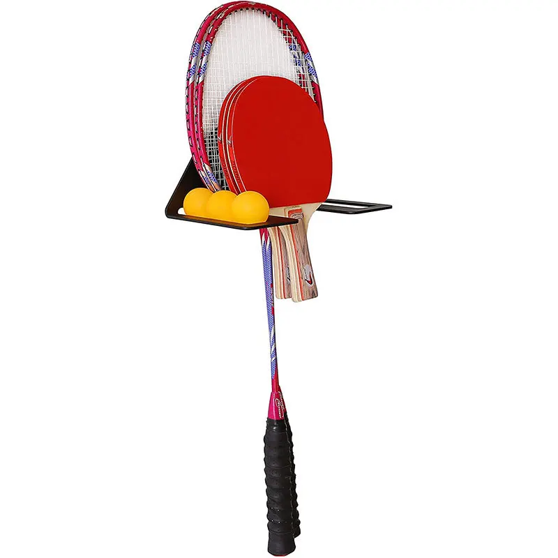 مضرب تنس الطاولة رف شاشة متعدد الطبقات قابل للتعديل رف تخزين منزلي مثبت على الحائط قائم على الأرض ثنائي الاستخدام سلع رياضية Disp #1