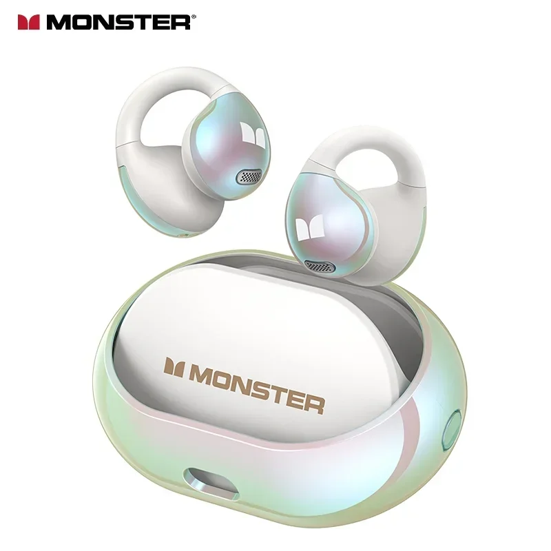 Monster AC600 Earclip 디자인 무선 블루투스 이어폰 고품질 소음 감소 HD 통화 이어 버드 방수 스포츠 헤드폰