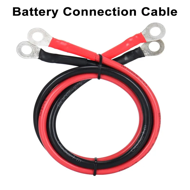 

Battery Inverter Cable Set with Terminals 8/6AWG Stranded Copper Cord Solar Power Connection Wire with Lug