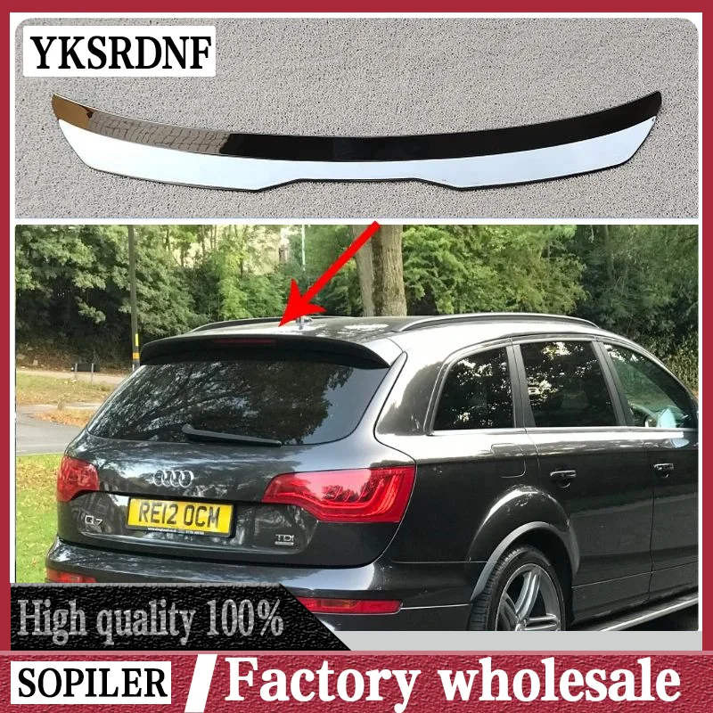 Rear Roof Lip Spoiler For Audi Q7 4L S-Line MX Rear Wing Extension ABS Plastic Gloss Black Car Tail Trunk Wing Universal Spoiler