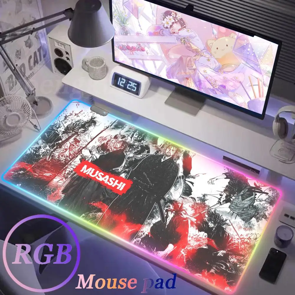 Rgb Vagabond Miyamoto Musashi Mouse Pad Deskmat Comic Anime Gamer Gaming Table Keyboard Pc Complete HD print Office Company Mat