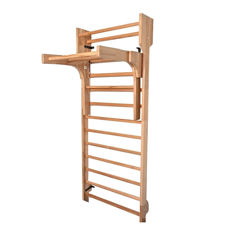 Ribbed Gymnastics Exercise Portable Climbing Frame Wooden Swedish Ladder Booth Wall Rod