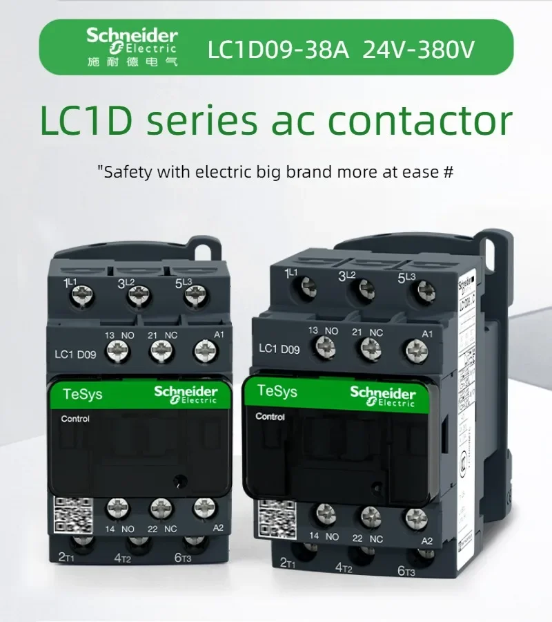 Schneider contactor 220v AC Three-pole contactor 3P 3 Phase 3-Pole 50/60Hz LC1D25 LC1D32 LC1D38 Coil Voltage 24v 110V 220V 380