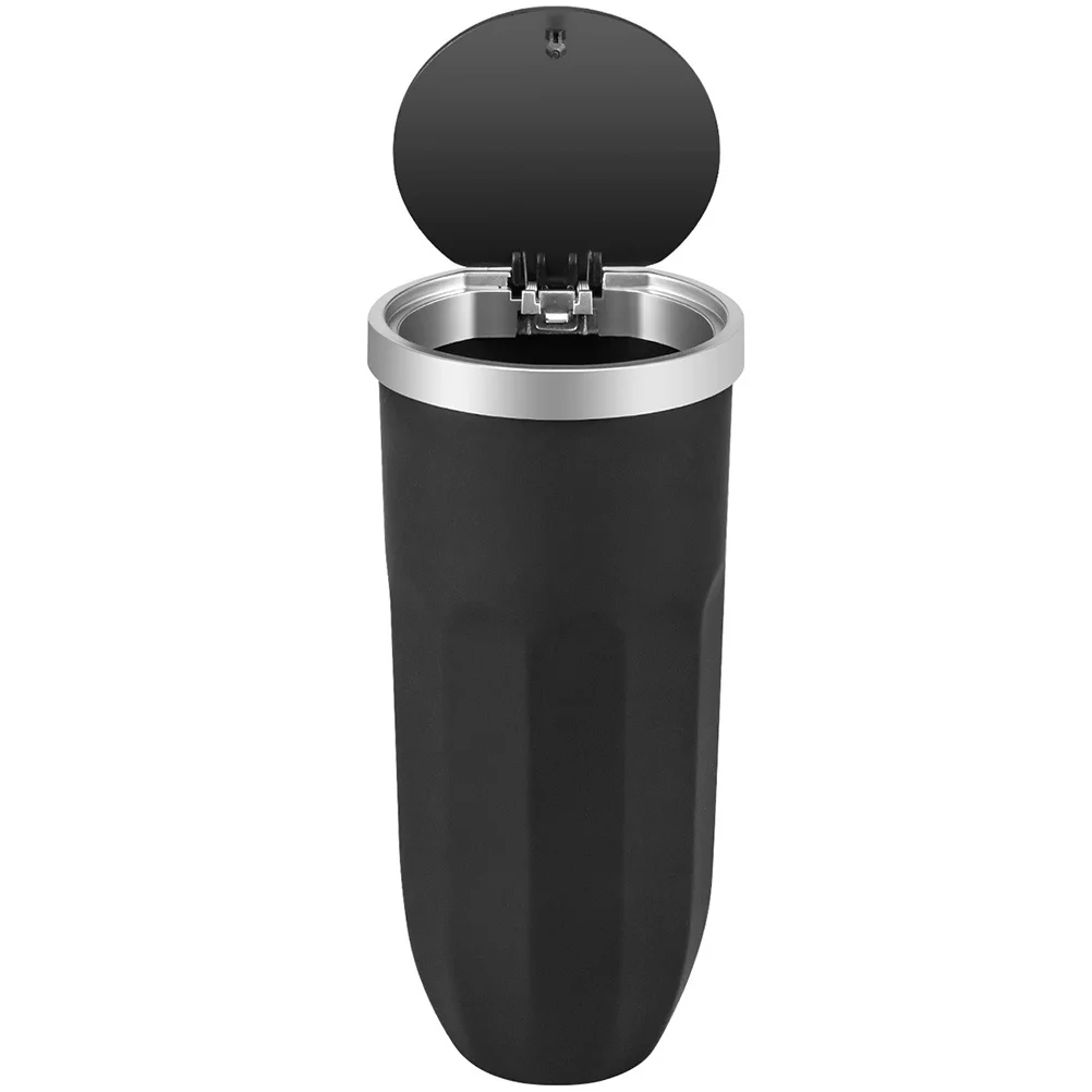 سلة مهملات السيارة حامل الكأس صندوق قمامة صغير صغير محمول حاوية قمامة السيارة صلابة عالية غطاء زر الضغط اكسسوارات السيارات