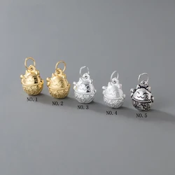 925 Silver Charms Lucky Cat Pendant Charms DIY Pendant Necklace Accessries Jewelry Money Cat