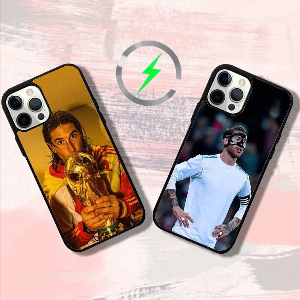 

Soccer S-Sergio R-Ramos Phone Case For iPhone 17,16,15,14,13,12,11,Pro,Max,Plus,Mini,SE4,E Magnetic Magsafe Wireless Charging