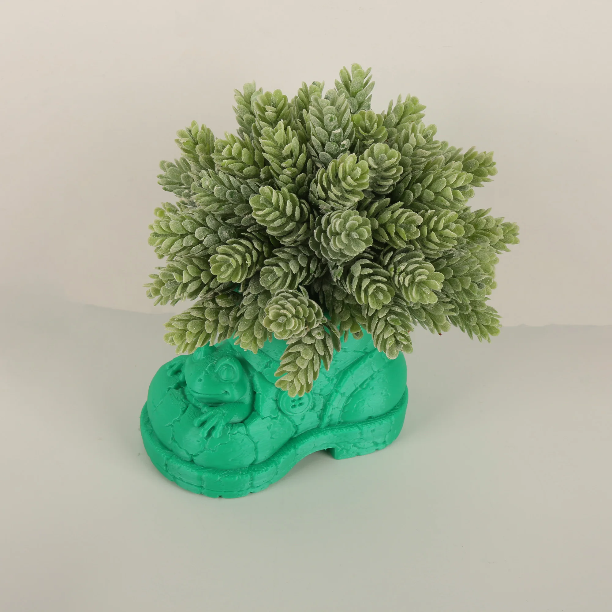 Novelty Cartoon Frog Boot Plastic Planter, Mini Creative Succulent Flower Pot for Indoor Tabletop Decor