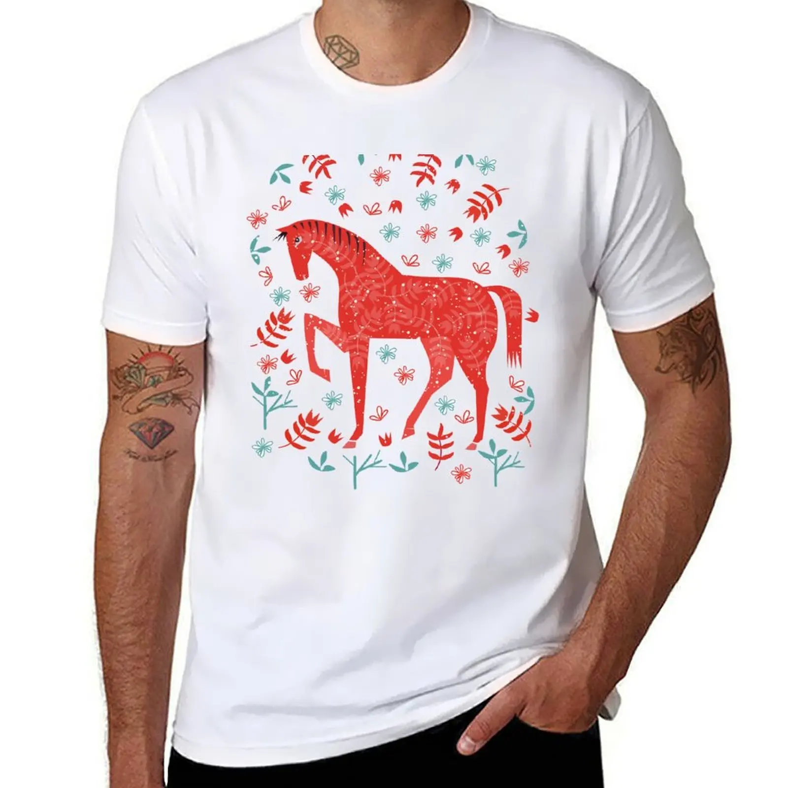 

The Red Horse T-Shirt t shirts for man graphic tees t shirts with prints T-Shirt