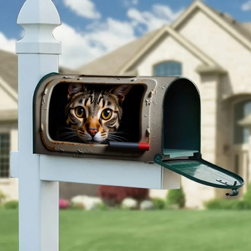 1pc Fun cat peeking themed mailbox cover, suitable for outdoor mailbox decoration for daily use, yards and gardens