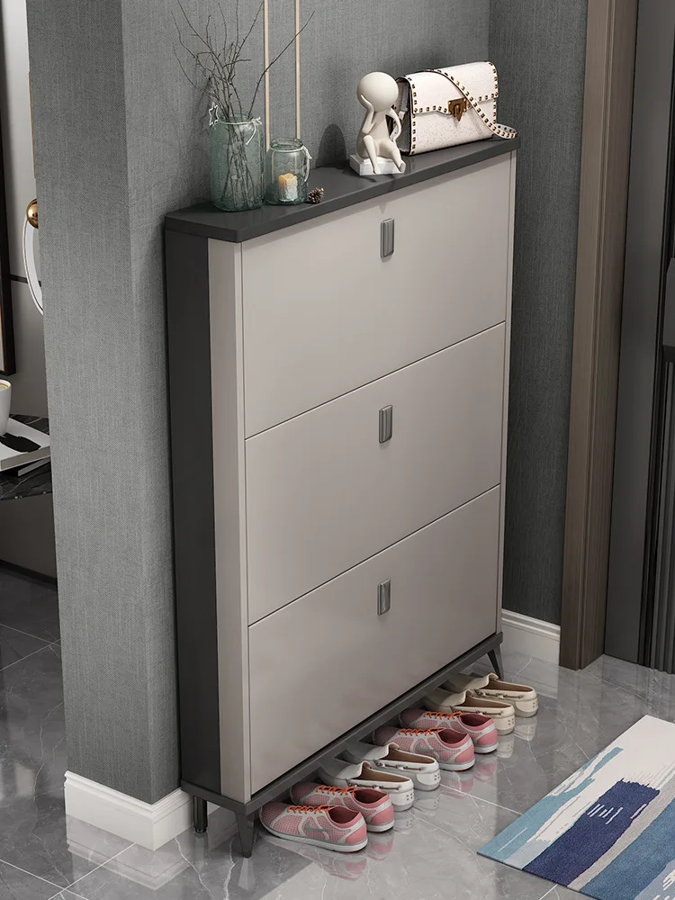 HM6 Ultra-thin shoe cabinet home door 2024 new hot-selling tipping bucket entrance porch cabinet integrated simple storage