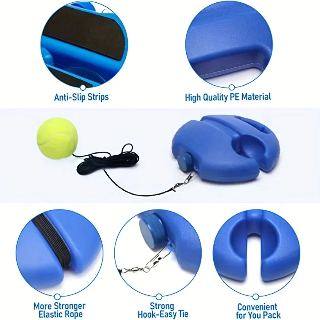 Improve Your Tennis Skills Anywhere With Rebound Balls And Elastic Rope Base - Perfect For Indoor And Outdoor Training