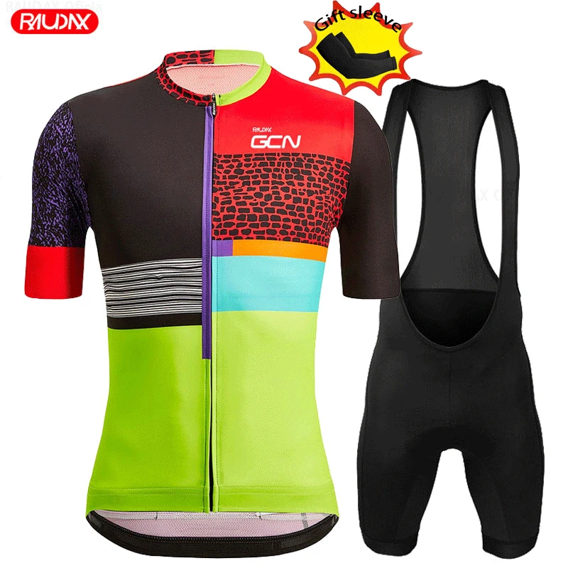 

RAUDAX-GCN-Breathable Cycling Set Men Summer Set Purchase Dedicated Cycling Set with Regular Sleeves (Sleeve Sizes are random)