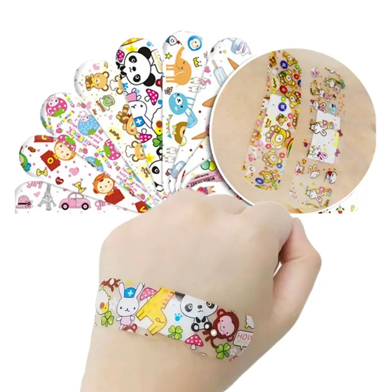 100pcs/set Cartoon Band Aid First Aid Strips Tape Kawaii Skin Patch Wound Dressing Plaster Adhesive Bandages Woundplast