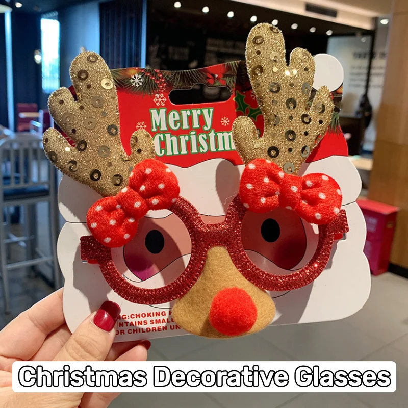 

Christmas Decorative Glasses for Women Reindeer Cartoon Funny Kids' Christmas Surprise Gift Universal Party Decorations