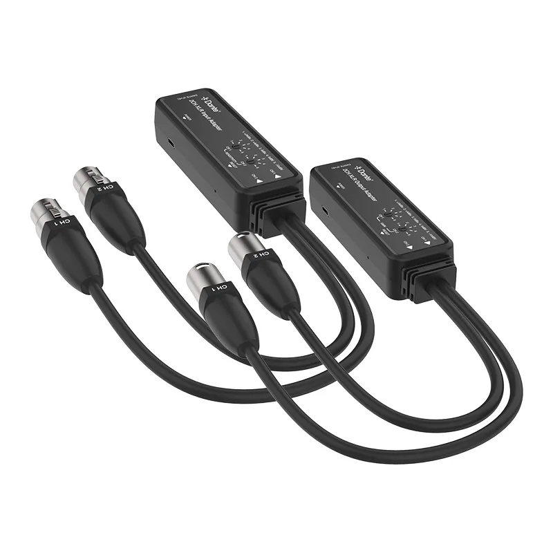 Dante 2 Channels Balanced Unbalanced XLR Analog Audio Extender over cat6 cable up to 100m 328ft support POE