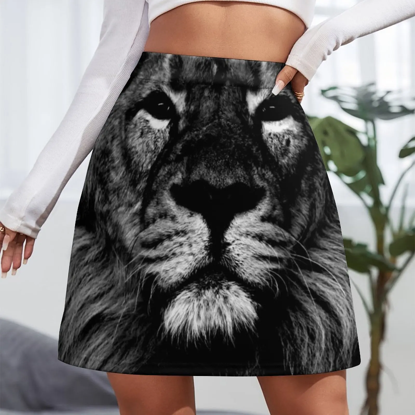 lion, indian lion Mini Skirt midi skirt for women Korean clothing