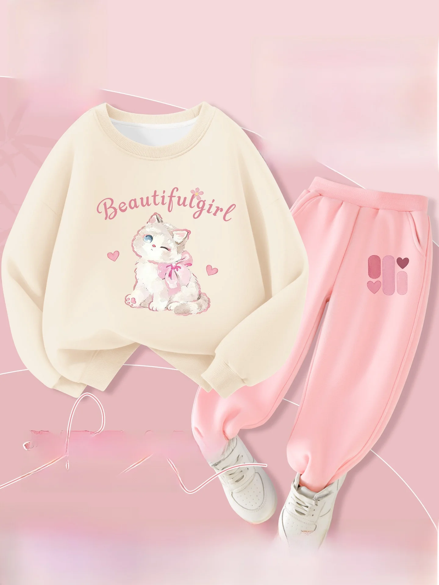 ジーンズウェスト-js-子供服セット-女の子用-2026年秋新作-春夏カジュアルウェア-2ピーススーツ-快適な生地