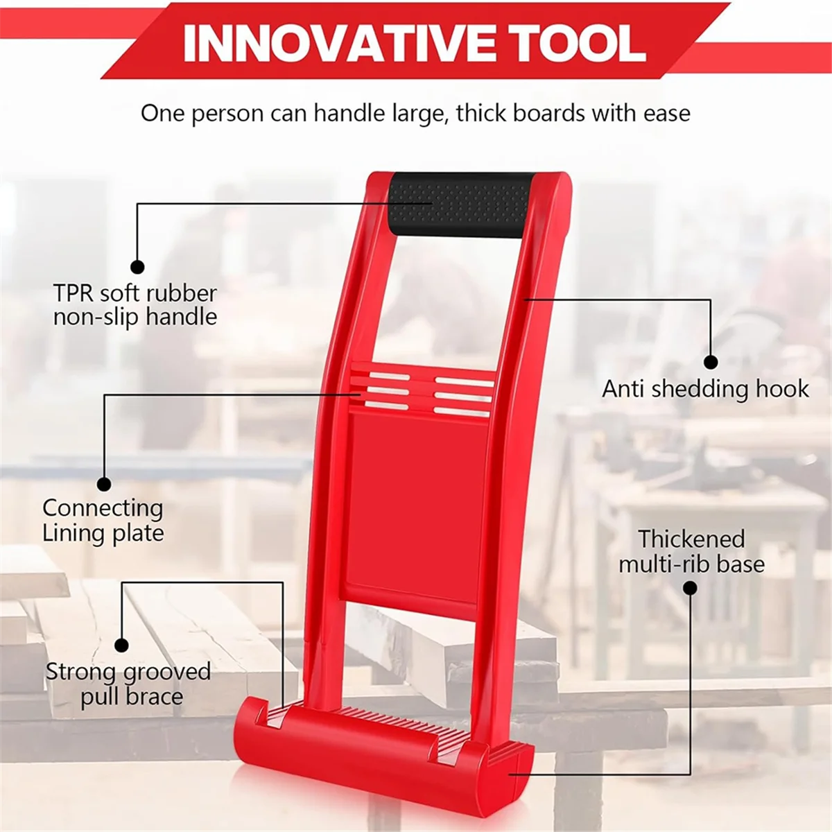 BAAQ 2 шт., держатель для гипсокартона, подъемник для гипсокартона, инструмент для переноски гипсокартона, АБС-пластик, инструмент для переноски фанеры, подъемник