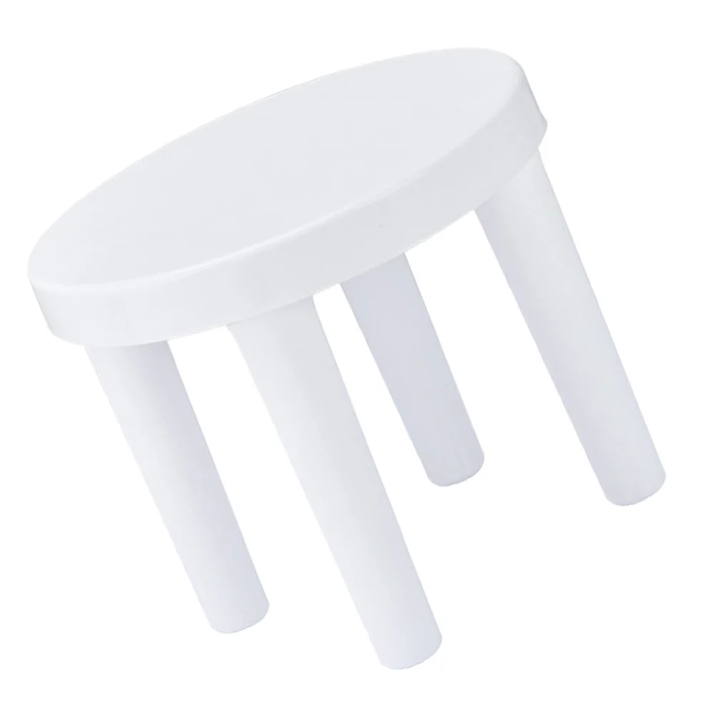 Childrens Chair Stool Non Skid Stool for Kids Bathroom Home Activity Thickening Stool ( White )