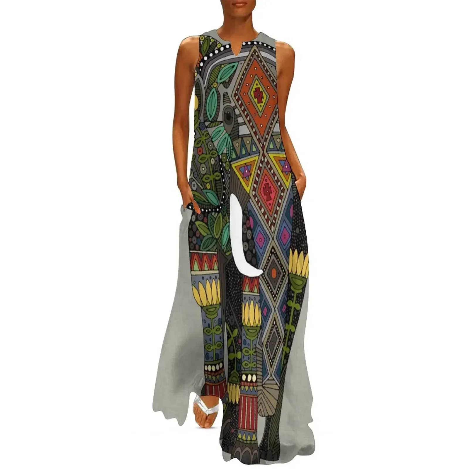 

floral elephant stone Long Dress dress for women summer luxury dresses dresses korean style Elegant gown Dress