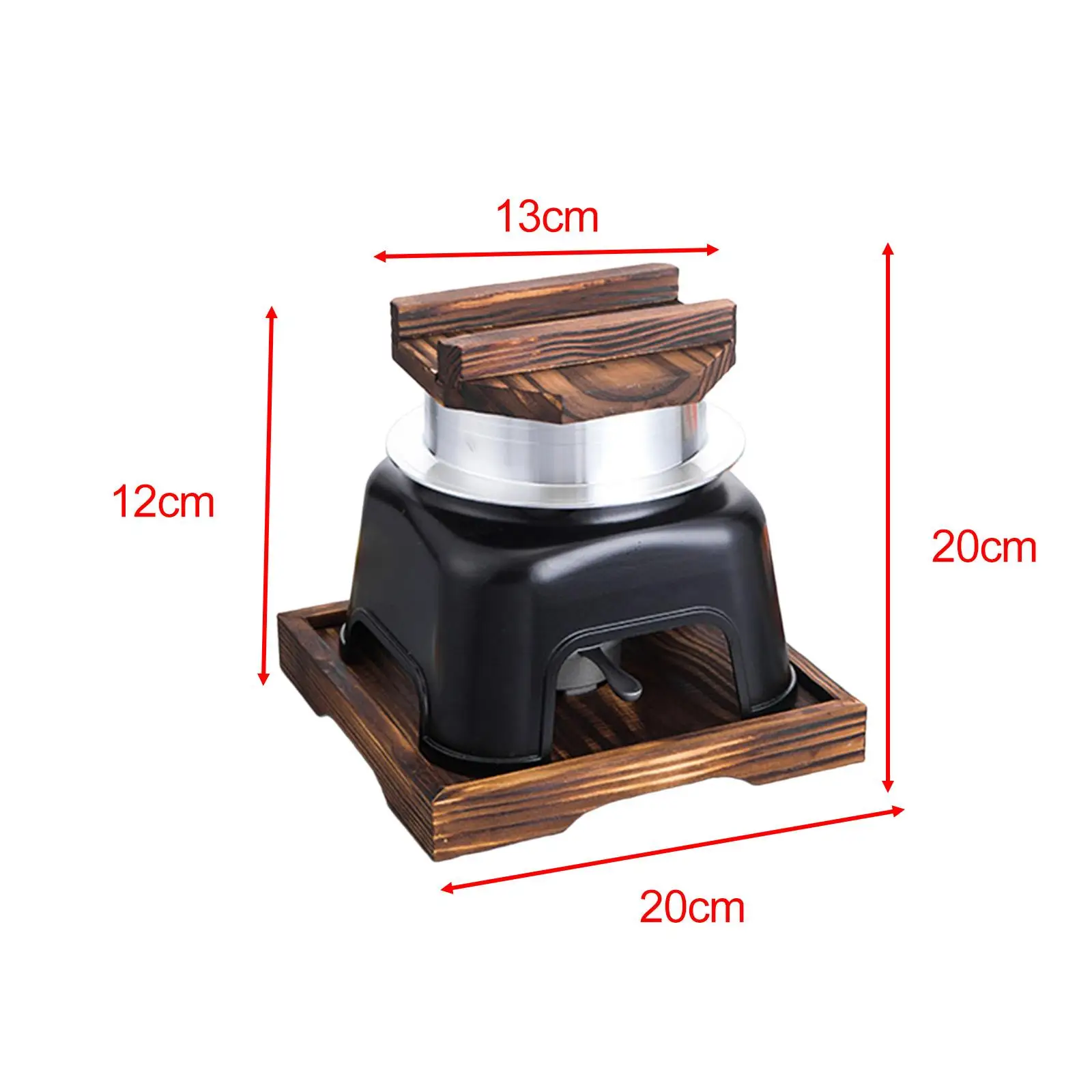 หม้อข้าวญี่ปุ่นหม้ออุ่นซุปพร้อมฝาไม้และถาดสำหรับงานปาร์ตี้