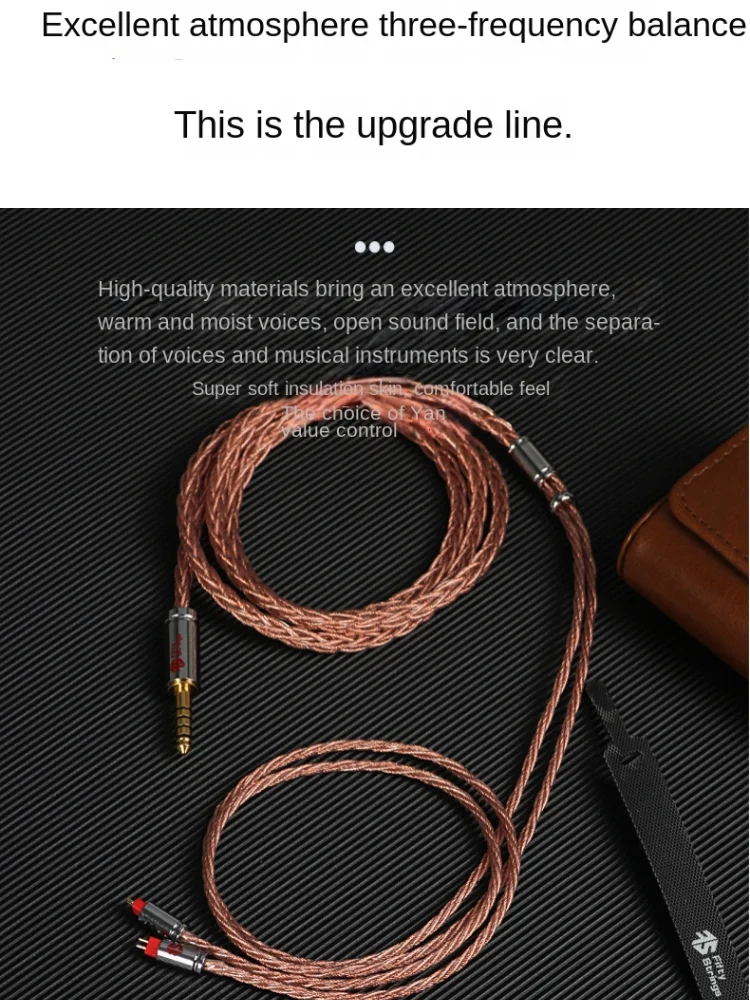 FiftyStrings Kupfer Neotech Upocc symmetrisches Kopfhörer-Upgrade-Kabel 2,5/3,5/4,4 mm MMCX/0,78/QDC, geeignet für Semheiser Ie900