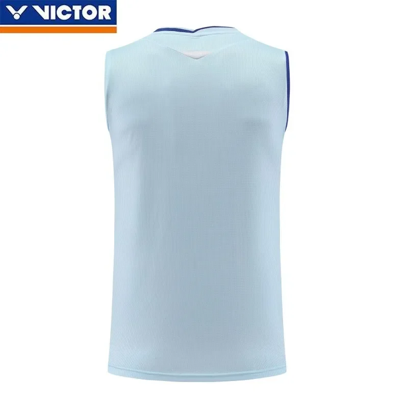 Victor 2024 new badminton jersey men's sleeveless jersey competition sportswear top quick-drying training competition jersey