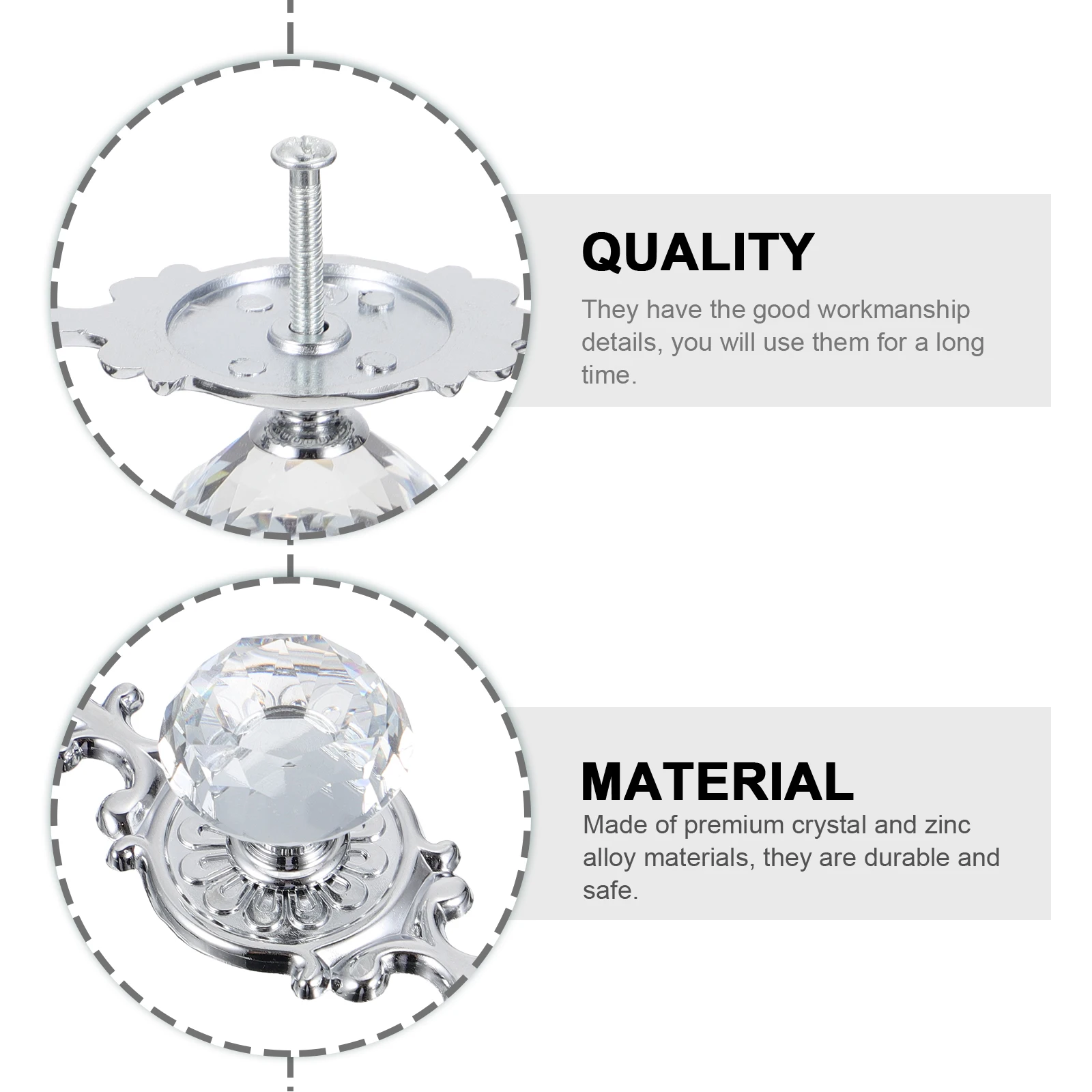 

4pcs Premium Crystal Door Handles Zinc Alloy Durable Exquisite Interior niture Pulls Heavy Duty Cupboard Wardrobe Handles