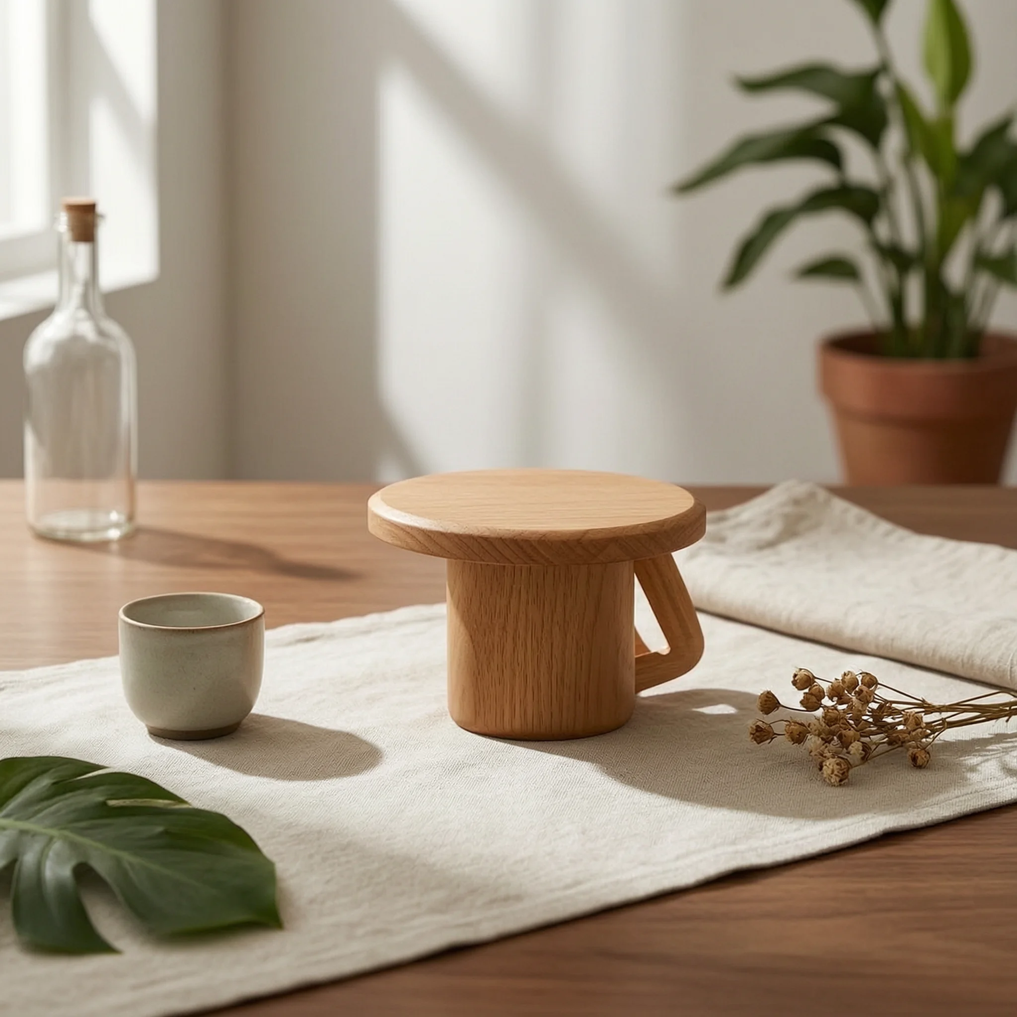 Tabouret de méditation en bois naturel pour la pleine conscience, équipement de fitness à assemblage par emboîtement pour l'entraînement à l'équilibre