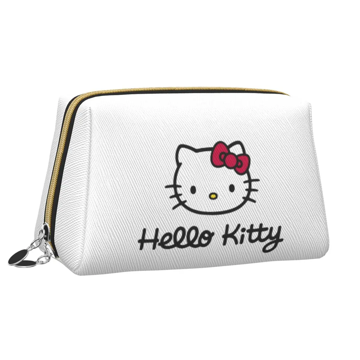 

Hello Kitty Bow Fashion Cosmetic Bags Daily Portable Makeup Pouch Couples For Makeups Pu Leather Storage Organizers