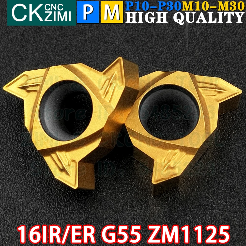 16ER G55 ZM1125 16IR G55 ZM1125 Carbide Insert Internal External Thread Threaded Insert Tool CNC Metal Lathe Turning Cutter Tool