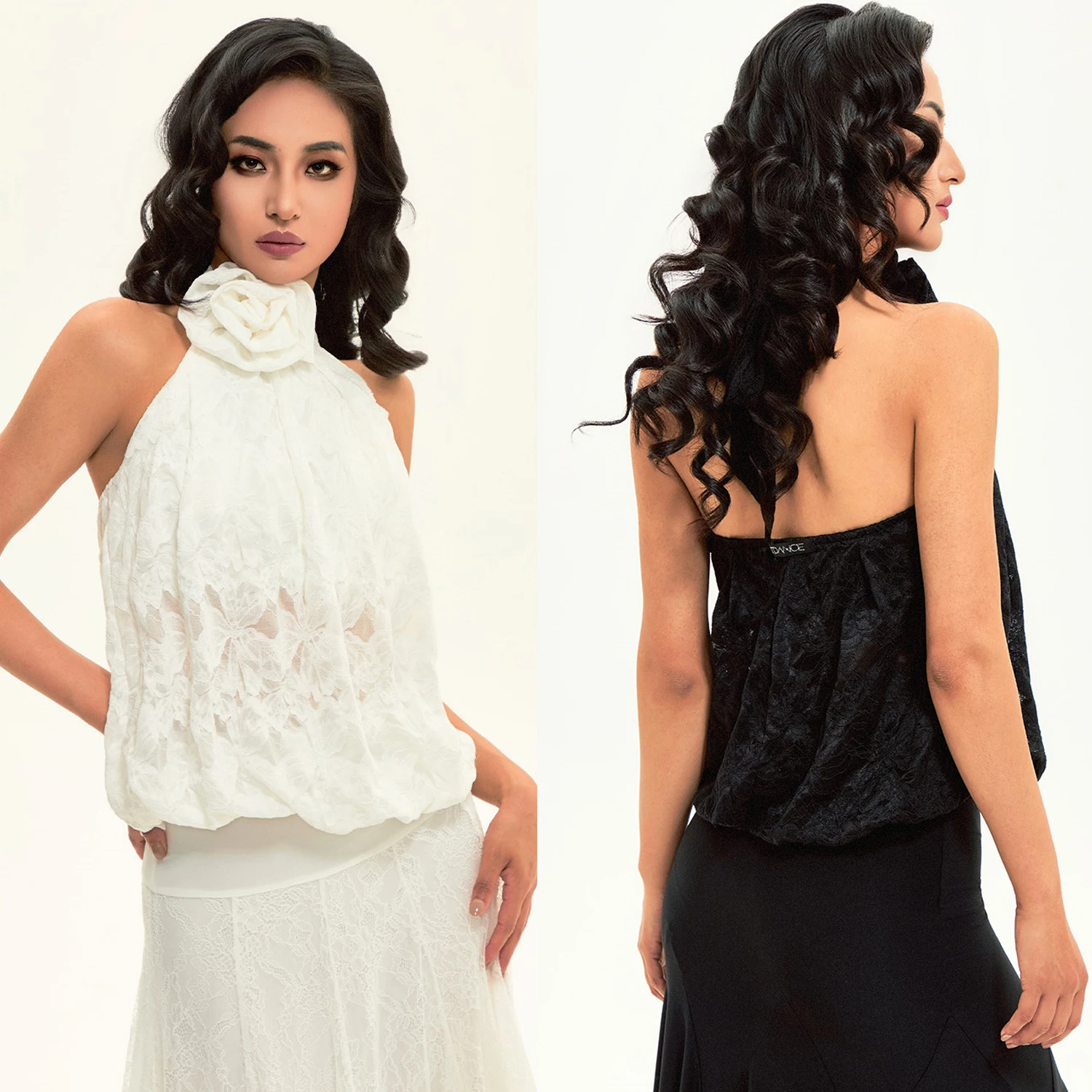 

2025 топы для современных танцев, тренировочные костюмы, топ с открытой спиной и цветочным принтом, одежда для самбы, одежда для бальных танцев, DQL11707