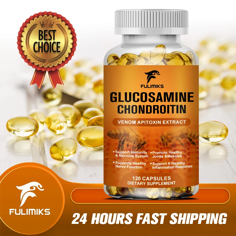 Glucosamine Chondroitin Capsules MSM Turmeric Boswellia - Joint Support Antioxidant Properties, Helps with Inflammatory Response