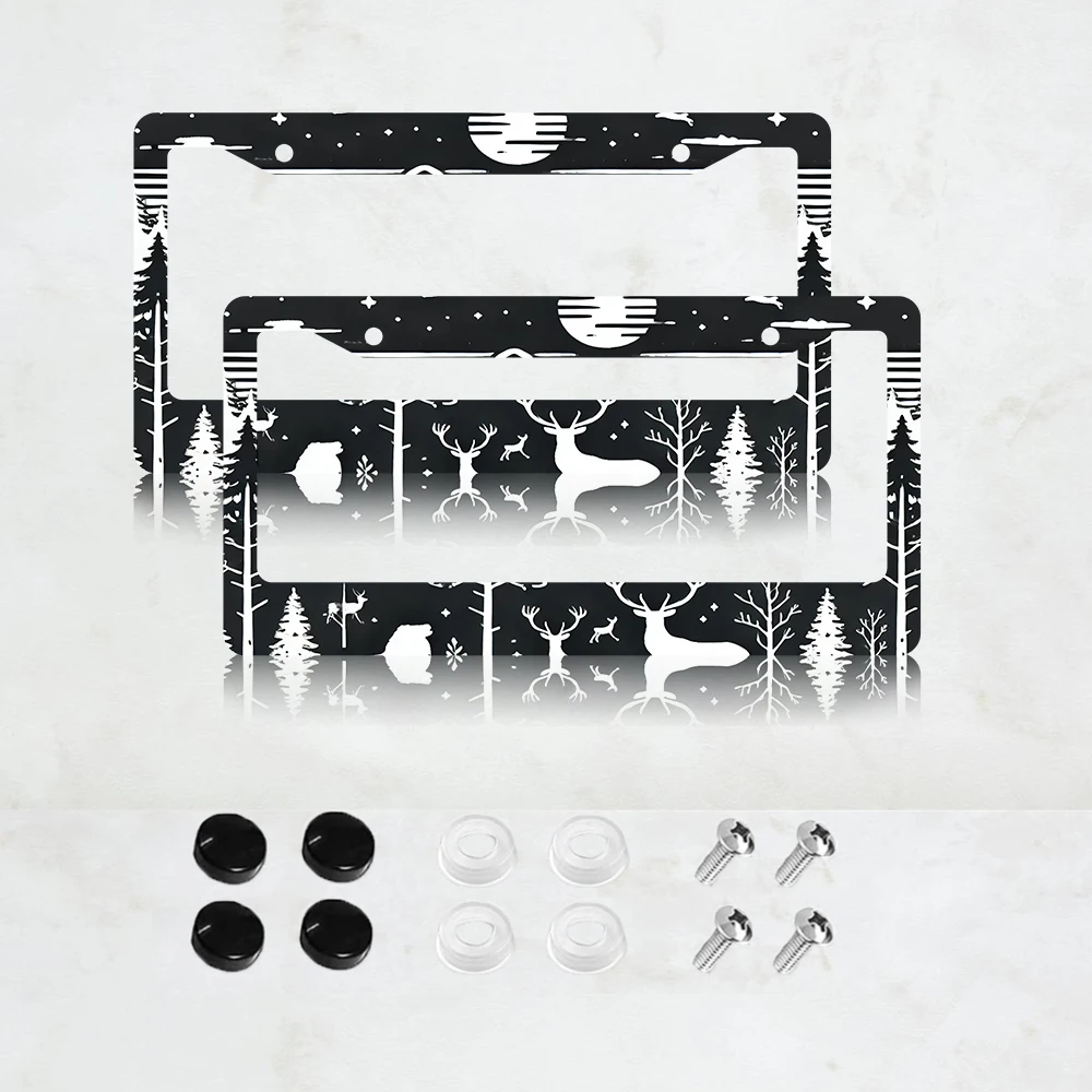 

Рамка для номерного знака из алюминия, 2 шт., с изображением гор, стандартный размер США 6 x 12 дюймов, декоративная рамка для автомобильного номерного знака