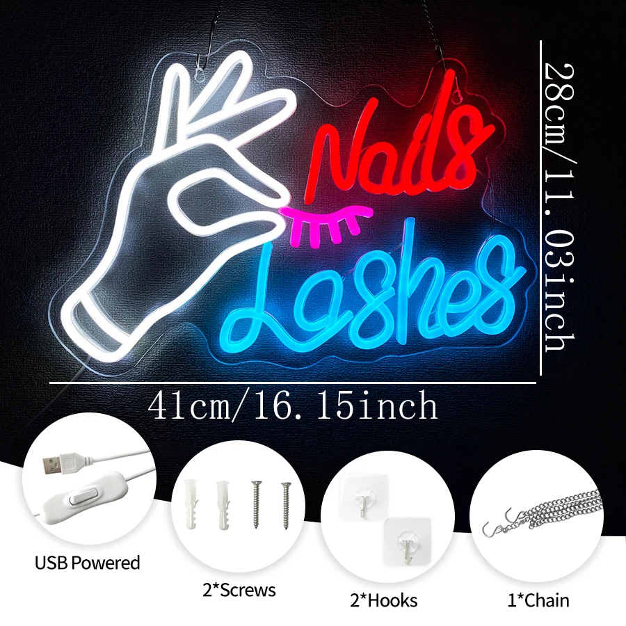 Letreiro Neon LED para Decoraç - Eyelash Extension Led avaliação e preço