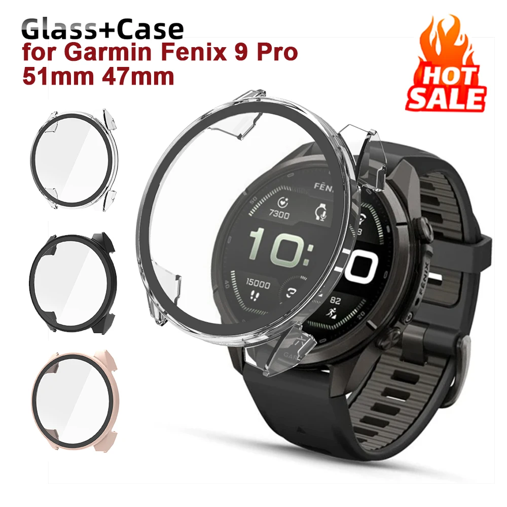 Tempered Glass Hard PC Protective Case for Garmin Fenix 9 Pro 51mm 47mm Watch Case Fenix 9 Pro 47mm 51mm Screen Protector Bumper
