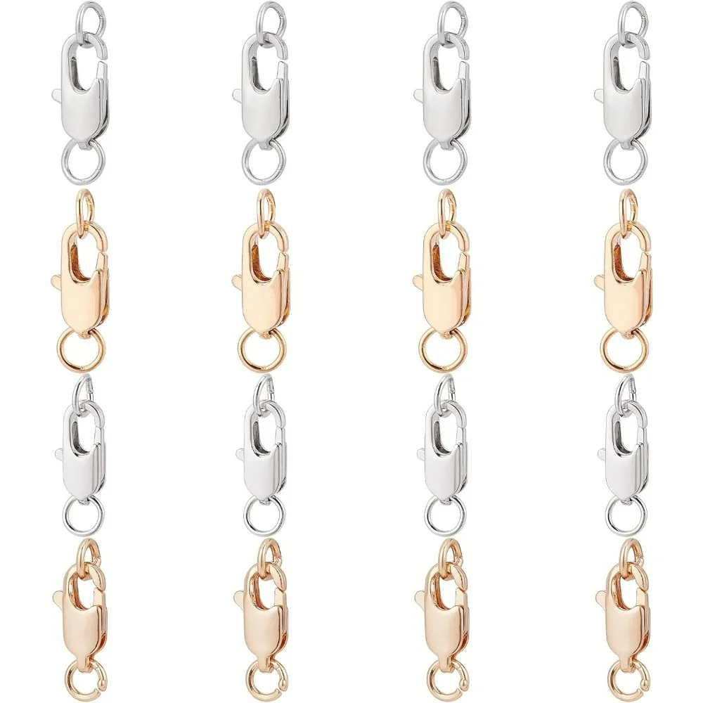 

16 шт., 4 стиля, застежки-когти омара с кольцами для прыжков, прямоугольная застежка-лобстер из настоящей латуни и попугай