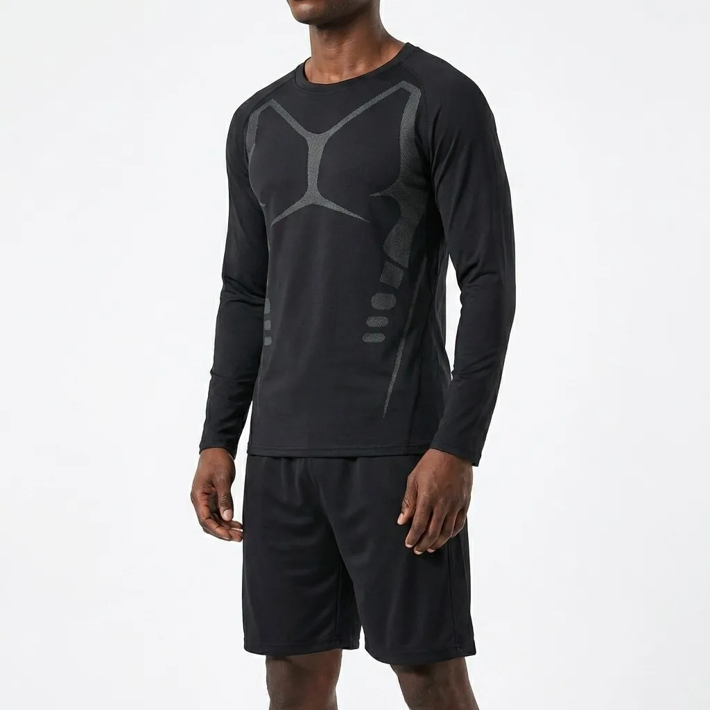 

Men Sportswear 3 Piece Set Compression Shirt Basketball Shorts Trousers Training Suit Quick Dry Breathable Athletic Clothing
