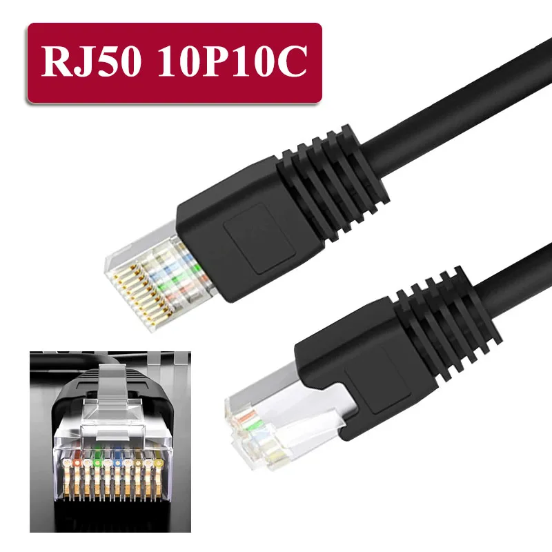 RJ50 10P10C Crystal Head Cable 10-core Crystal Connector Cable Double Shielded RJ48 Network Wire Crystal Connector Scanner Line