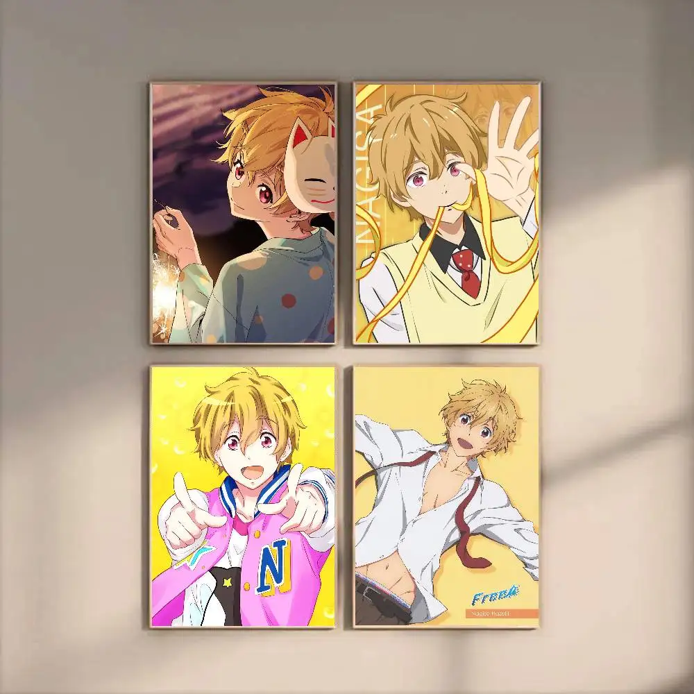 Hazuki Nagisa Anime F-Free Eternal S-Summer Poster Art Sticky Wall Waterproof Home Living Room Bedroom Bar Aesthetic Decoration