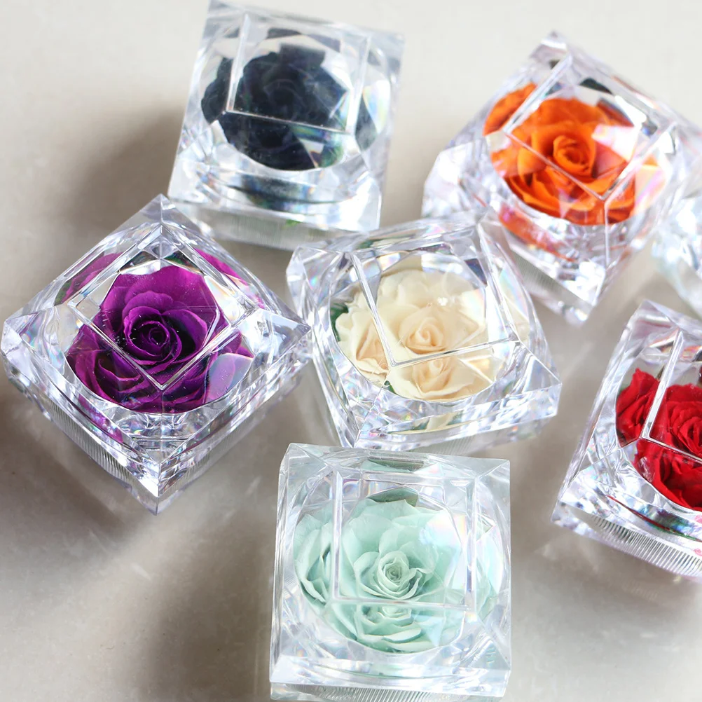 Confezione regalo da 1 pezzo Fiore conservato Fiore dell'eternità Nessun rischio di allergia Decorazione romantica per camera da letto Soggiorno Arancione