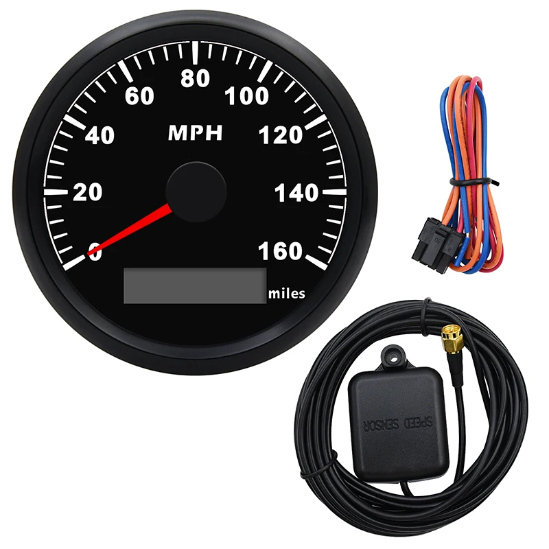 160MPH GPS Speedometer With Red Backlight 85MM Universal Speed Odometer For Car Boat Yacht