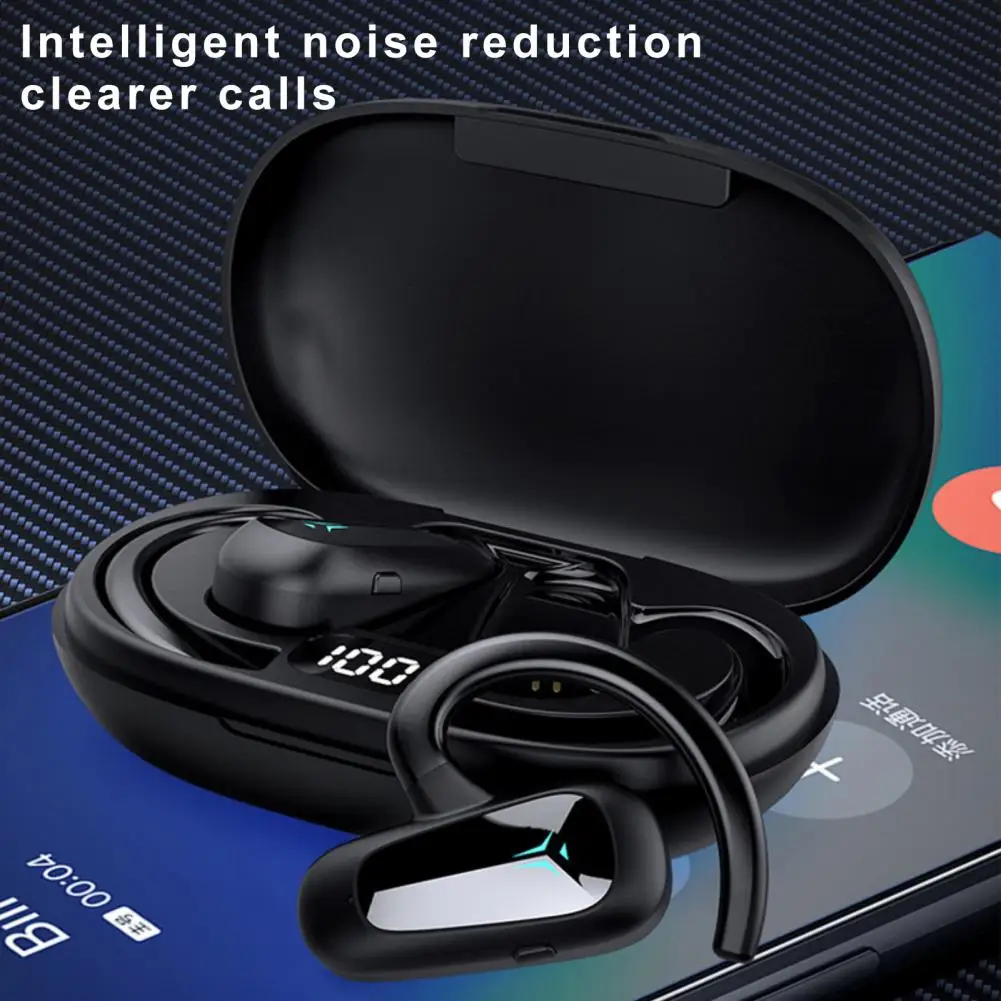 T8 Wireless Earbud High Fidelity Intelligent Noise Reduction LED Digital Display Bluetooth-compatible 5.2 Air Conduction Sports